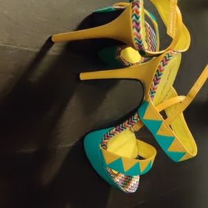 Multi colored festive heels